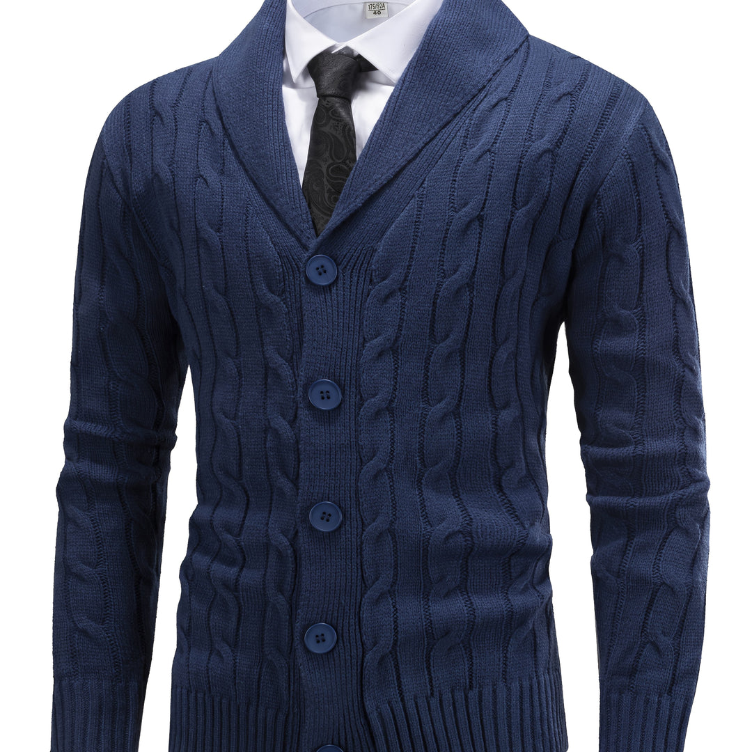 Walter | Shoulder Collar Cable Knit Cardigan