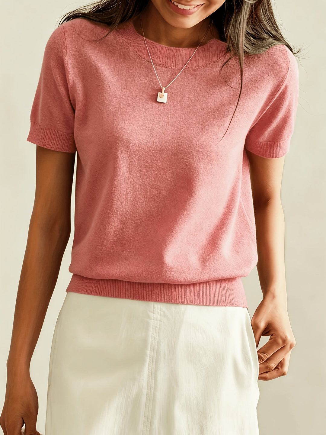 Harriet | Fine Knit Short Sleeve Sweater