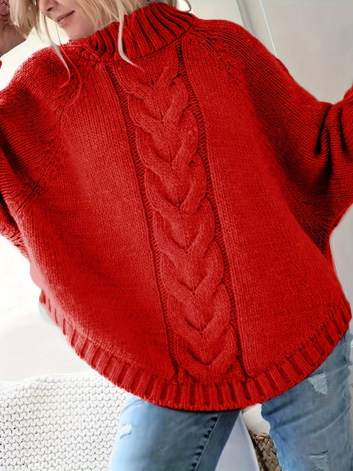 Gwendolyn | Cable Knit High Neck Sweater