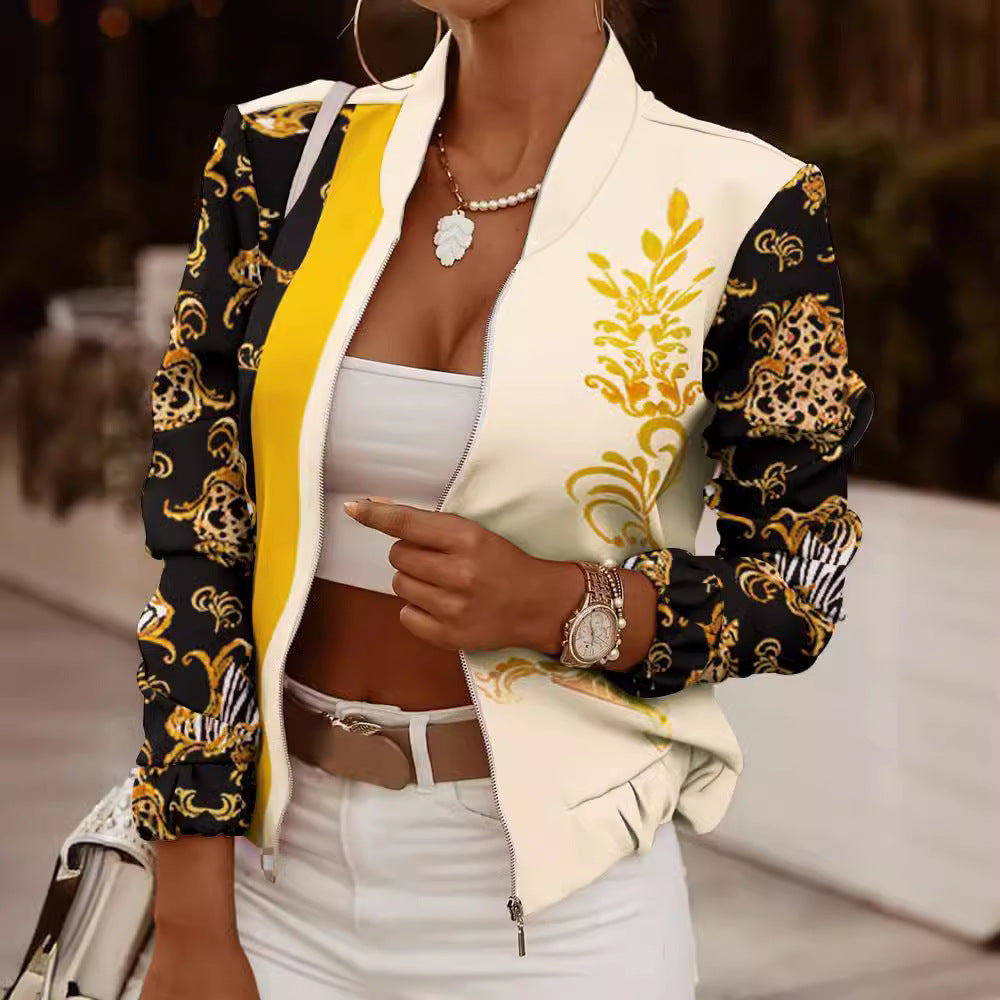 Adalyn | High Neck Shaped Draped Bomber Jacket
