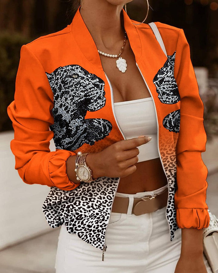 Adalyn | High Neck Shaped Draped Bomber Jacket
