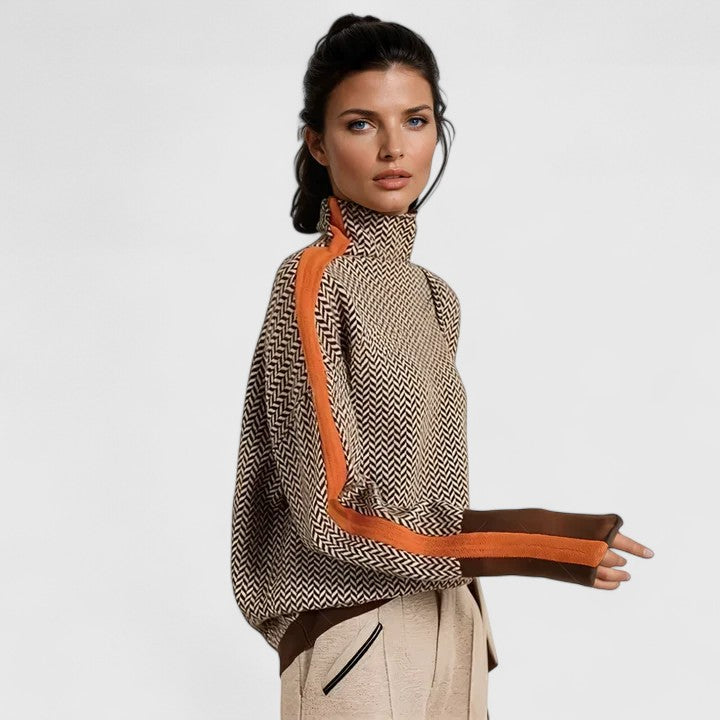 Women's Color Block Turtleneck