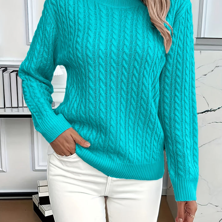 Faye | Cable Knit Round Neck Sweater
