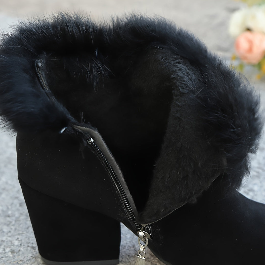 Frances | Warm Block Heel Ankle Boots