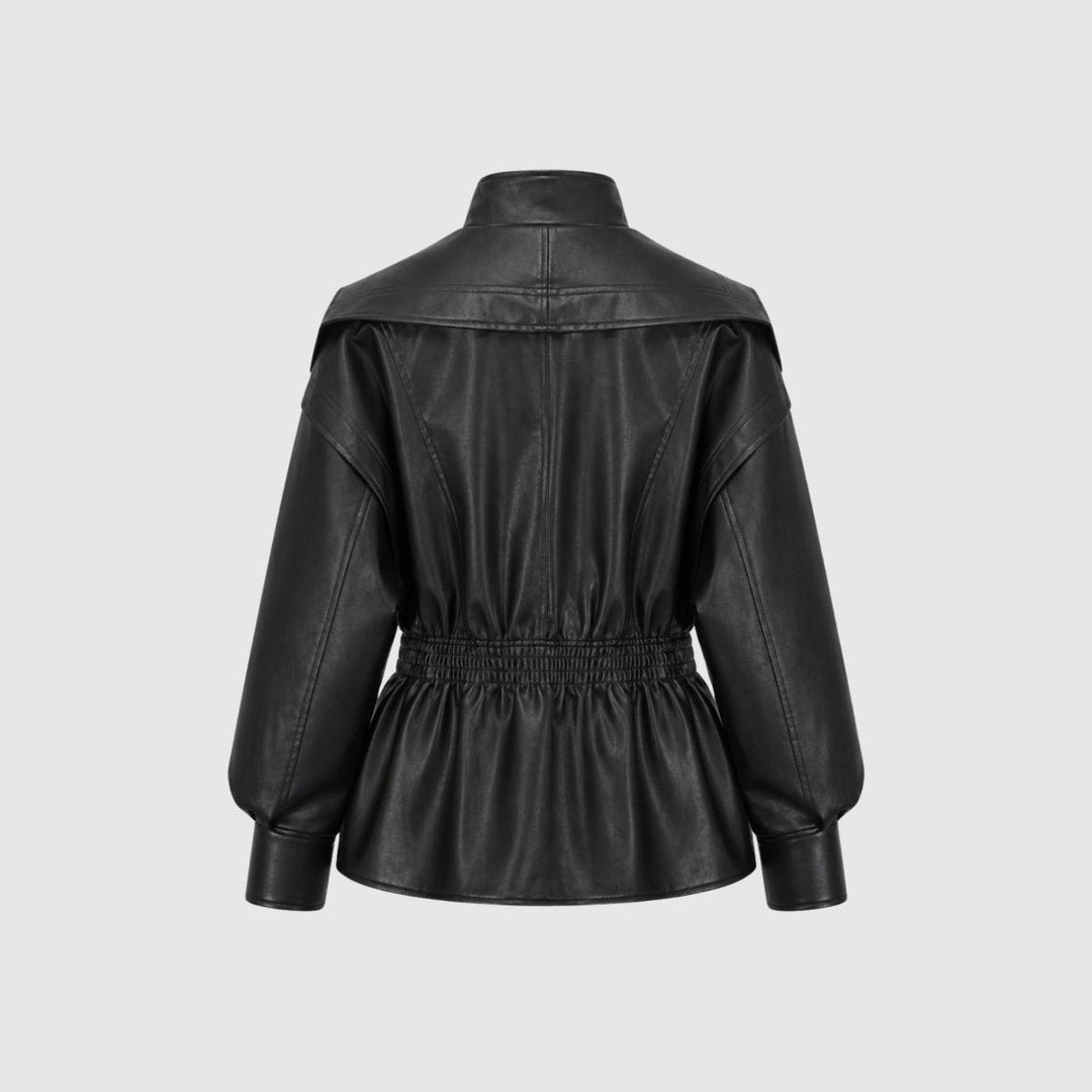 Agnes | Nonchalant Tailored Leather Jacket with Notch Lapel