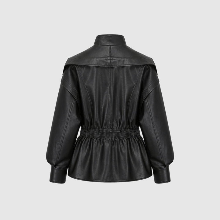 Agnes | Nonchalant Tailored Leather Jacket with Notch Lapel