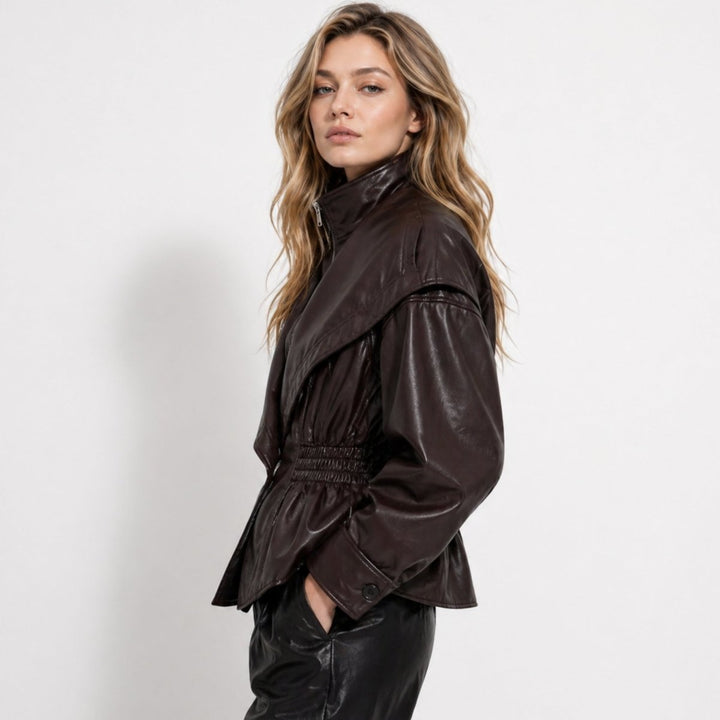 Agnes | Nonchalant Tailored Leather Jacket with Notch Lapel