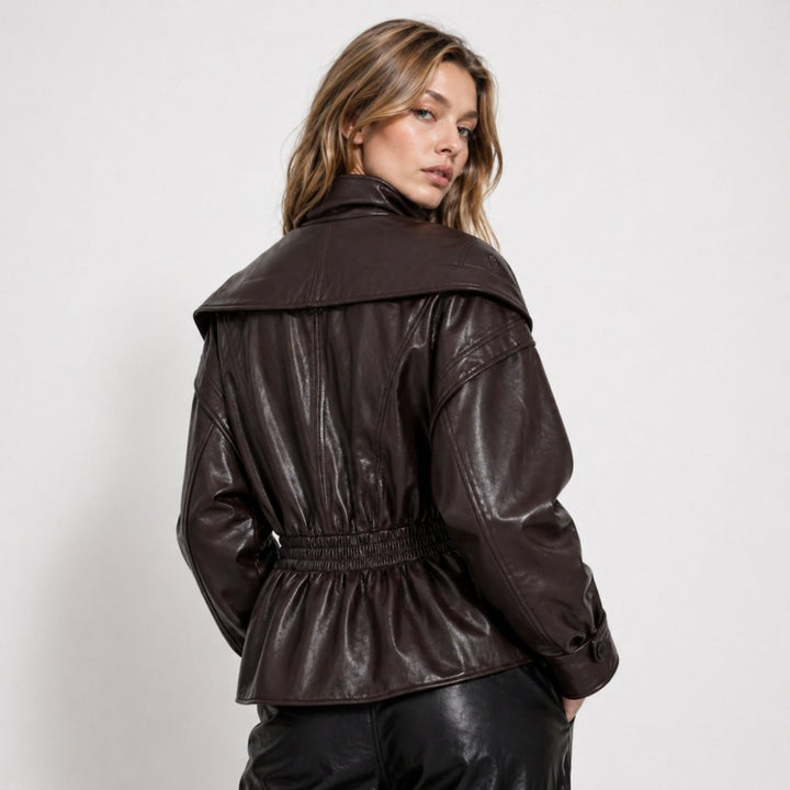 Agnes | Nonchalant Tailored Leather Jacket with Notch Lapel