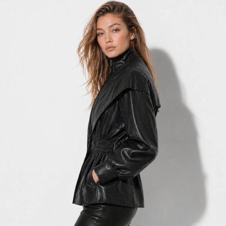Agnes | Nonchalant Tailored Leather Jacket with Notch Lapel