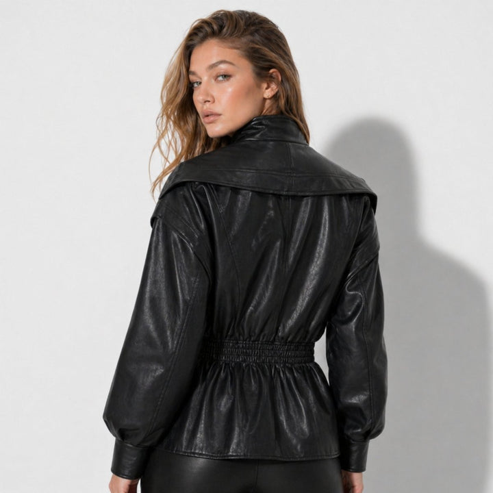 Agnes | Nonchalant Tailored Leather Jacket with Notch Lapel