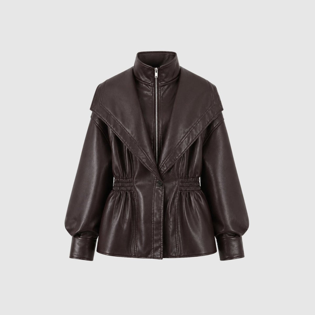 Agnes | Nonchalant Tailored Leather Jacket with Notch Lapel