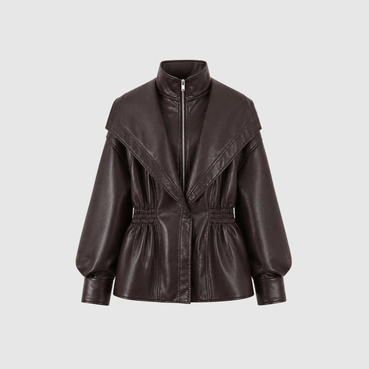 Agnes | Nonchalant Tailored Leather Jacket with Notch Lapel
