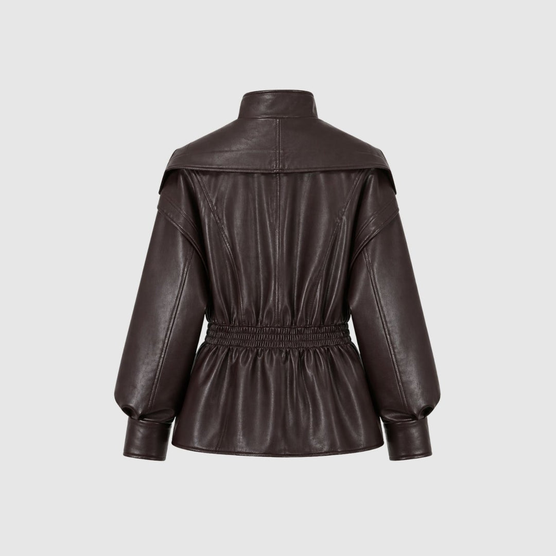 Agnes | Nonchalant Tailored Leather Jacket with Notch Lapel