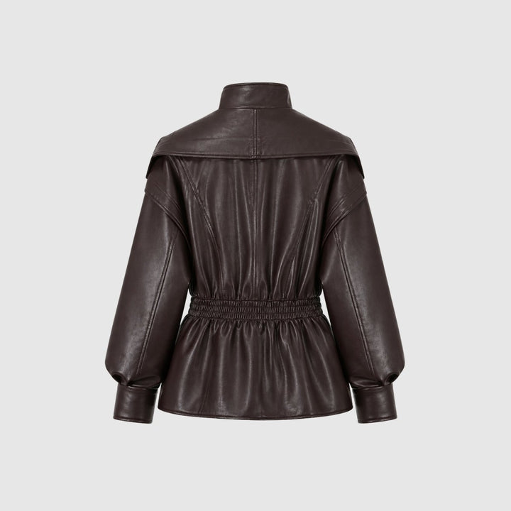 Agnes | Nonchalant Tailored Leather Jacket with Notch Lapel