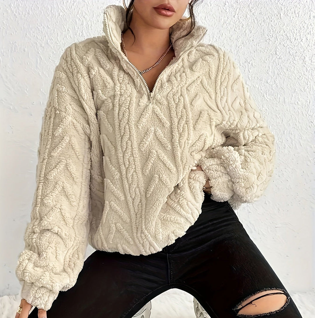 Aicha | Cable Knit Oversized Combined Sweater