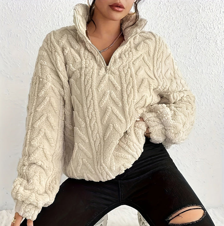 Aicha | Cable Knit Oversized Combined Sweater
