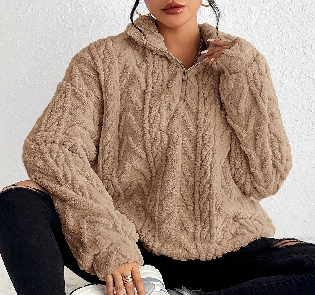 Aicha | Cable Knit Oversized Combined Sweater