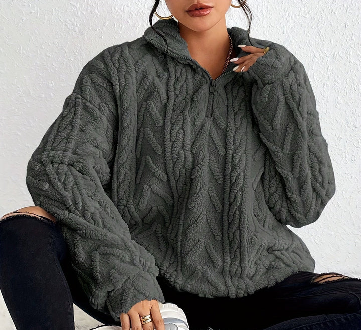 Aicha | Cable Knit Oversized Combined Sweater