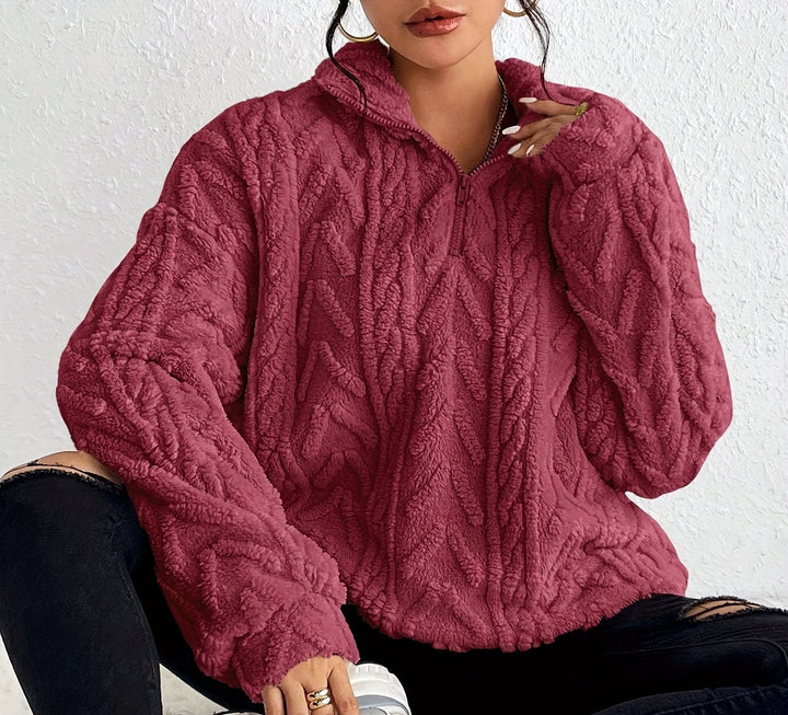 Aicha | Cable Knit Oversized Combined Sweater