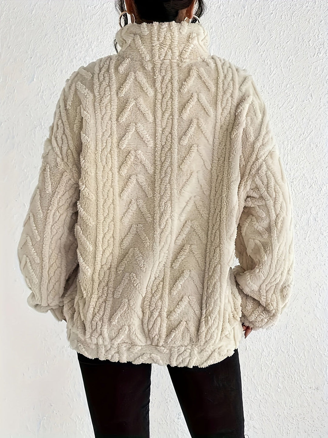 Aicha | Cable Knit Oversized Combined Sweater