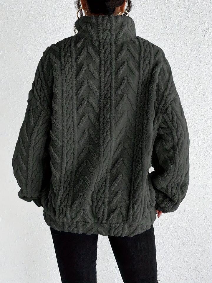 Aicha | Cable Knit Oversized Combined Sweater