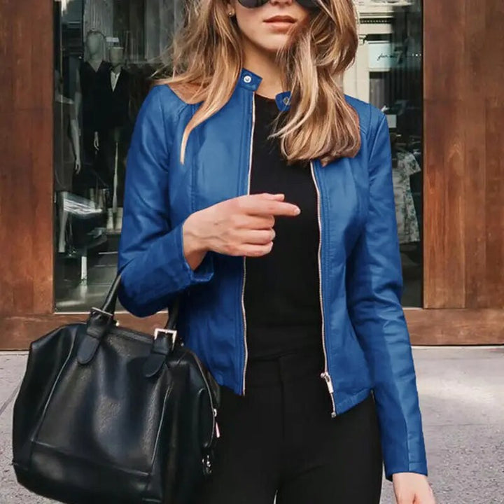 Valentine | Layered Cropped Signature Leather Jacket