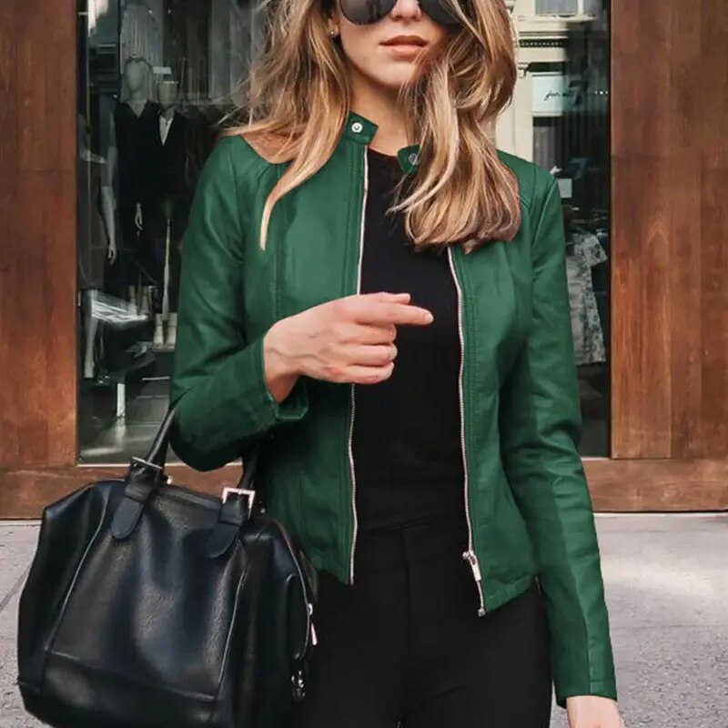 Valentine | Layered Cropped Signature Leather Jacket
