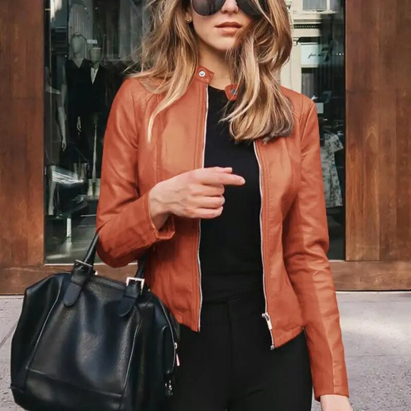 Valentine | Layered Cropped Signature Leather Jacket