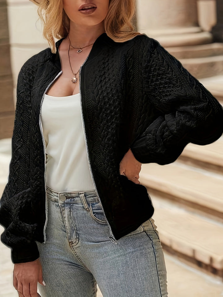 Jeanne | Longline High Neck Timeless Bomber Jacket