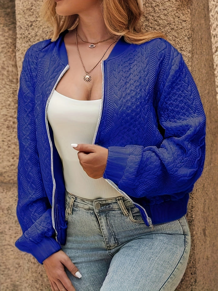 Jeanne | Longline High Neck Timeless Bomber Jacket