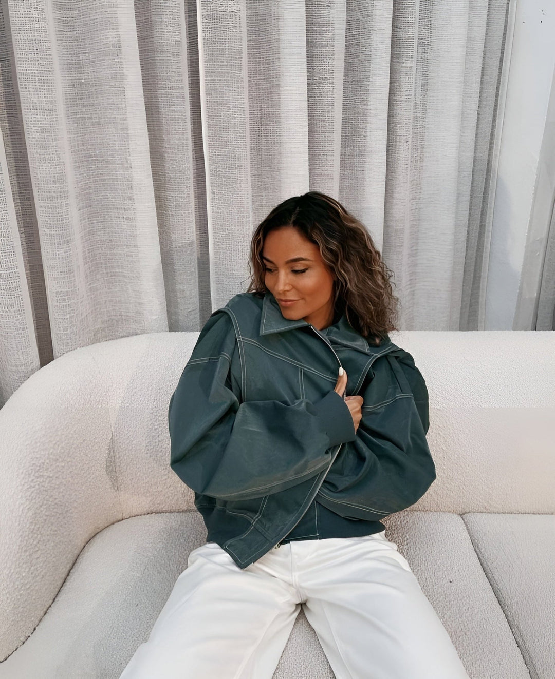 Rosemary | Oversized Statement Structured Bomber Jacket