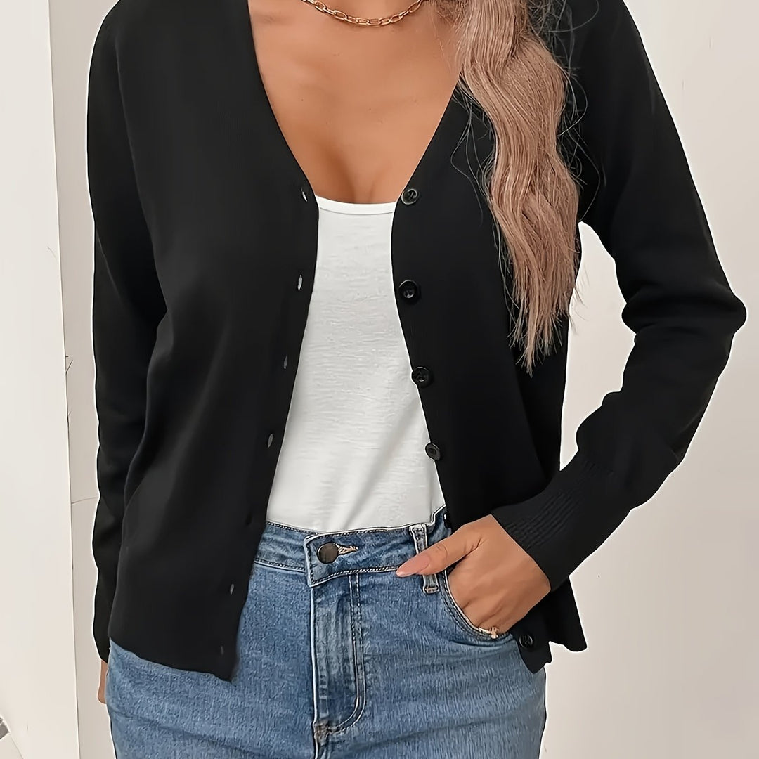 Annabel | V-Neck Ribbed Chic Cardigan