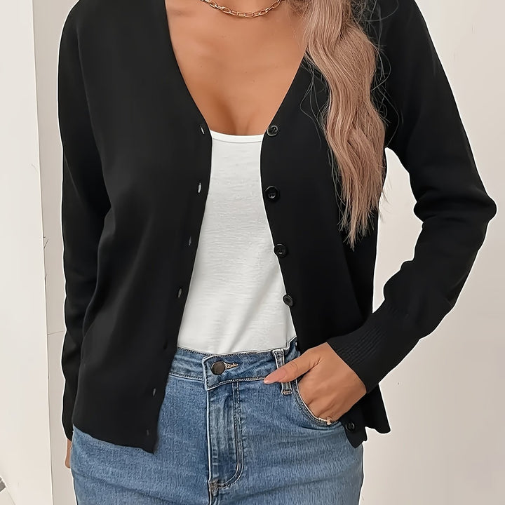 Annabel | V-Neck Ribbed Chic Cardigan