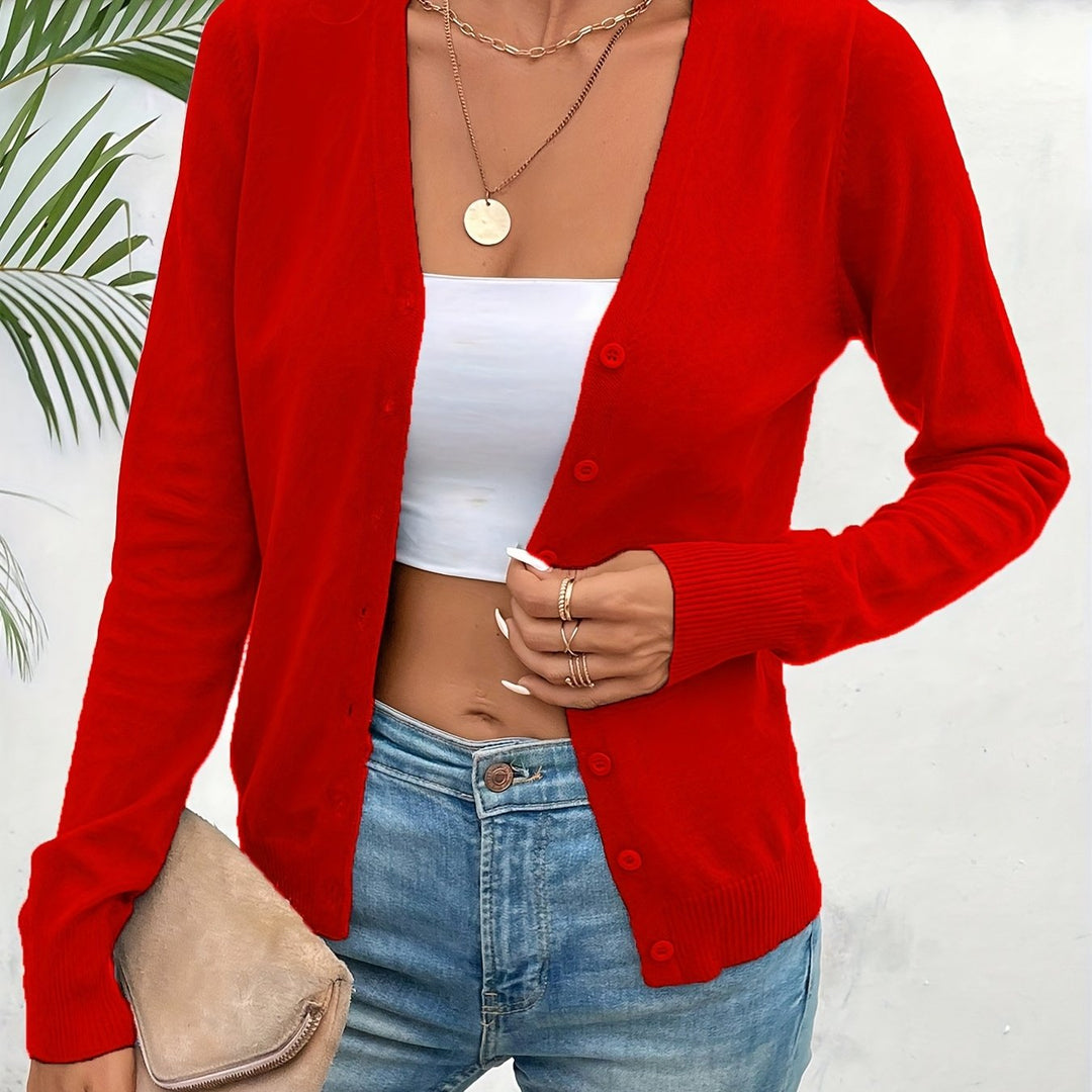 Annabel | V-Neck Ribbed Chic Cardigan