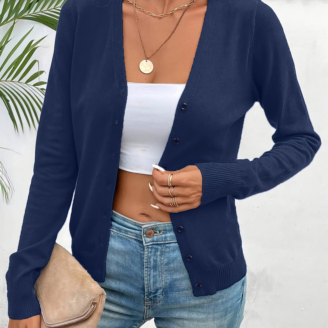 Annabel | V-Neck Ribbed Chic Cardigan
