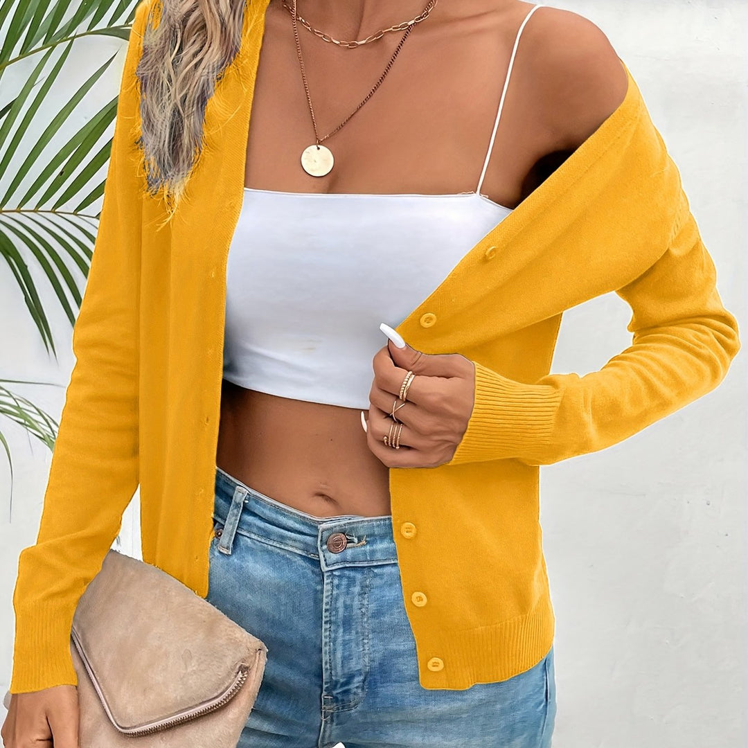 Annabel | V-Neck Ribbed Chic Cardigan