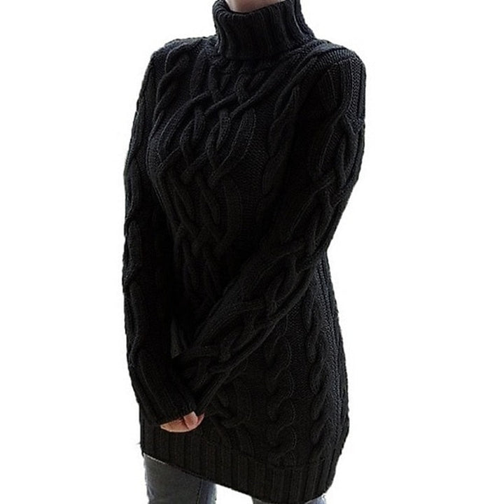 Thea | Cable Knit Turtleneck Dress