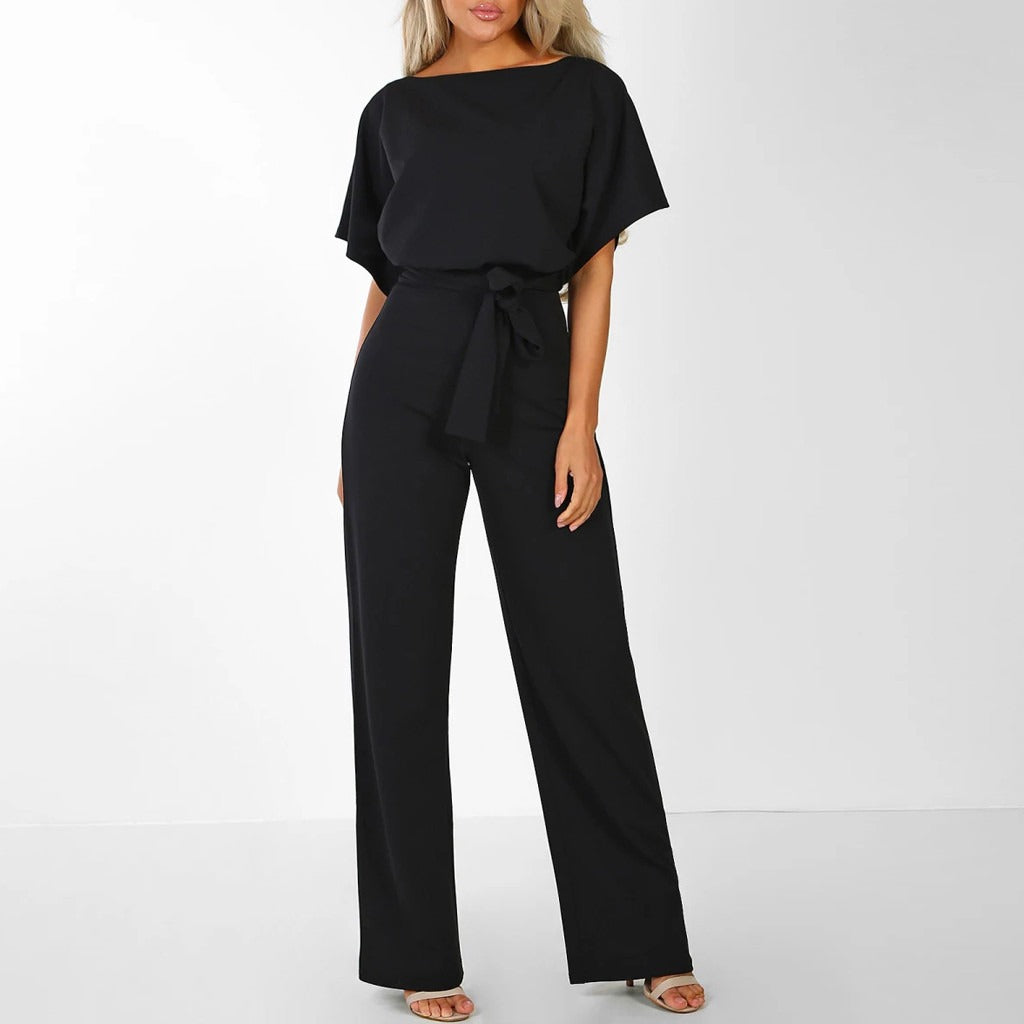 Gia |  Wide-Leg Jumpsuit with Belted Waist and Versatile Style