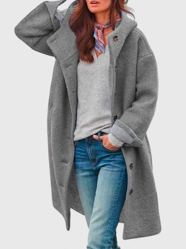 FREYA – TEXTURE RICH HOODED COAT