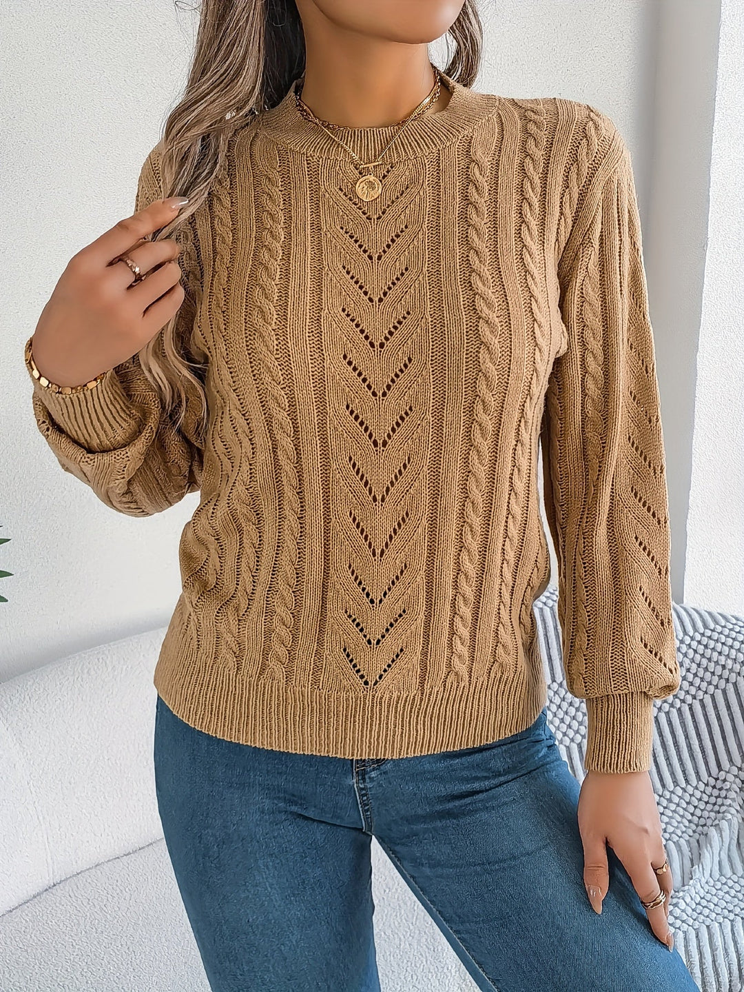 Blythe | Cable Knit Textured Sweater
