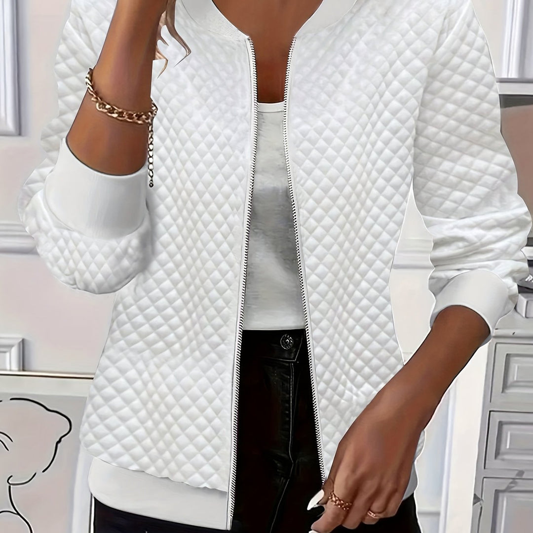 Carolyn | Quilted Texture Baseball Jacket