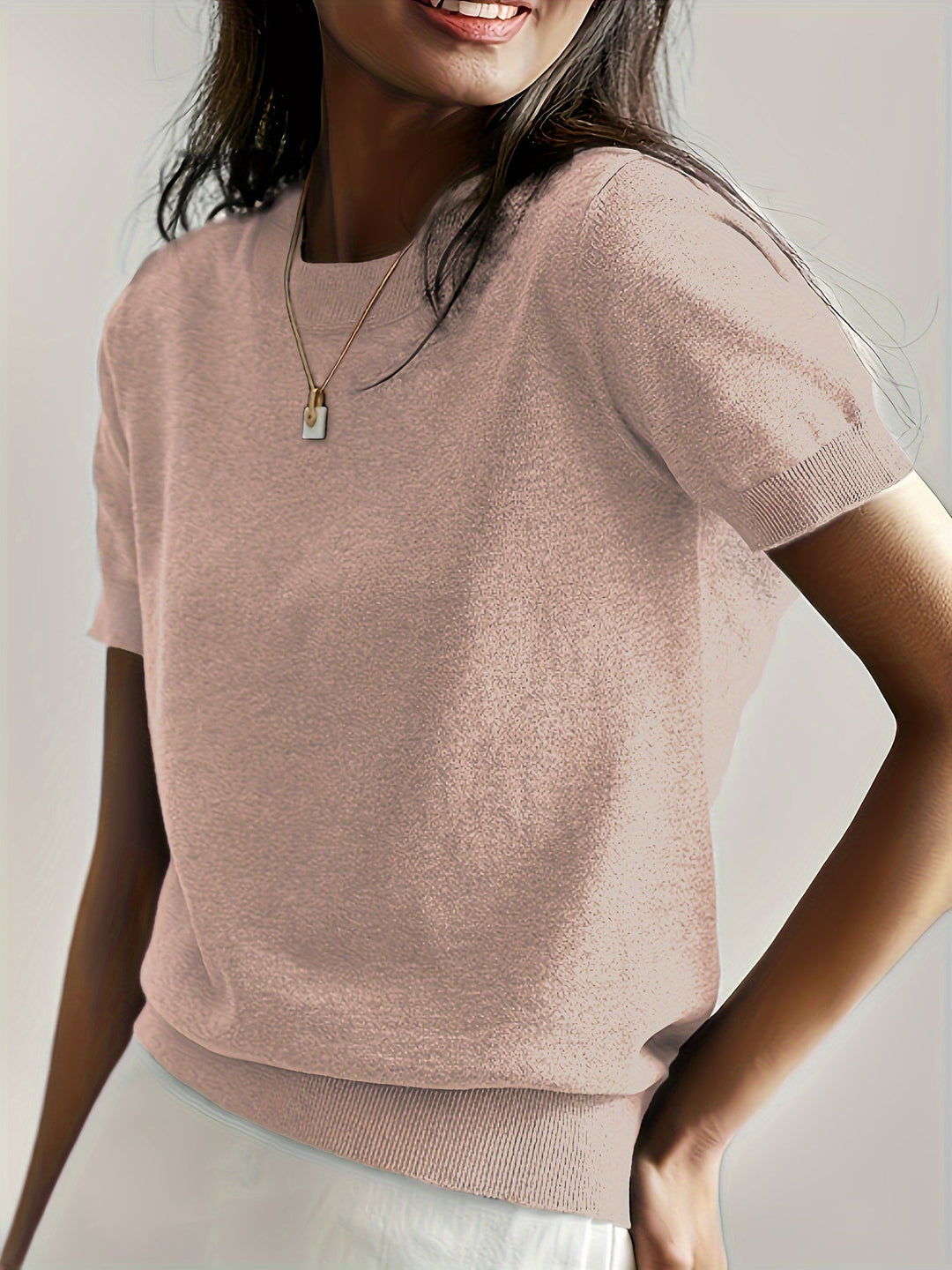 Harriet | Fine Knit Short Sleeve Sweater