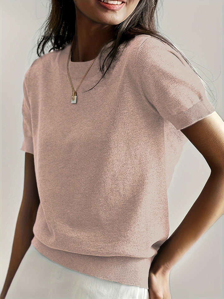 Harriet | Fine Knit Short Sleeve Sweater