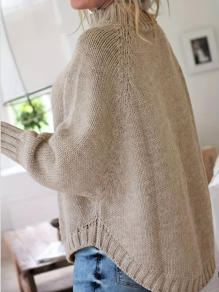 Corinne | Cozy High Neck Cable Knit Sweater