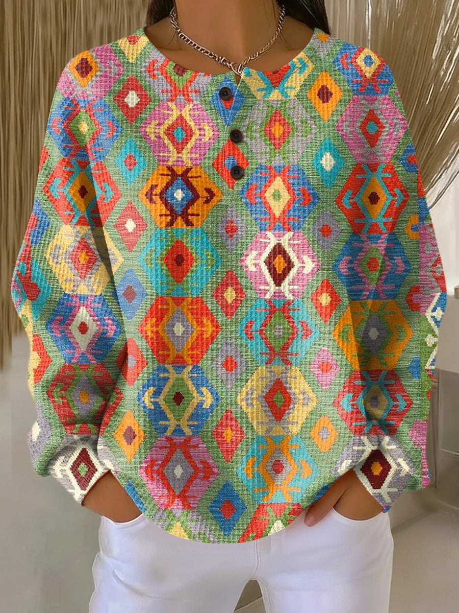 Tilde | Colorful sweater with checked pattern