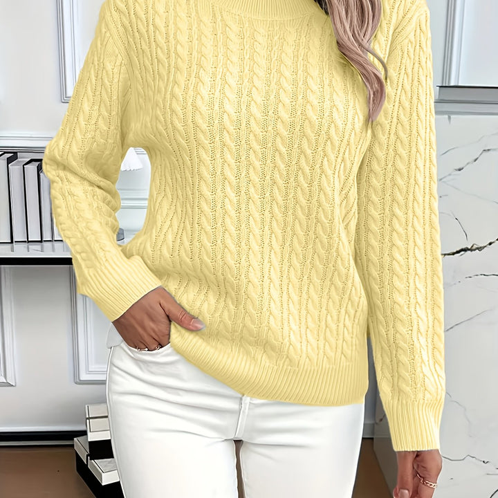 Faye | Cable Knit Round Neck Sweater