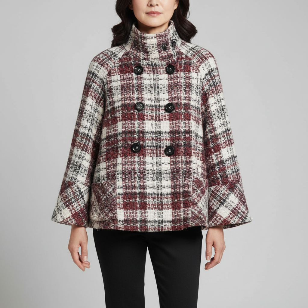 Beatrice | Checked Cape Coat