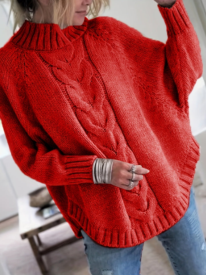 Gwendolyn | Cable Knit High Neck Sweater