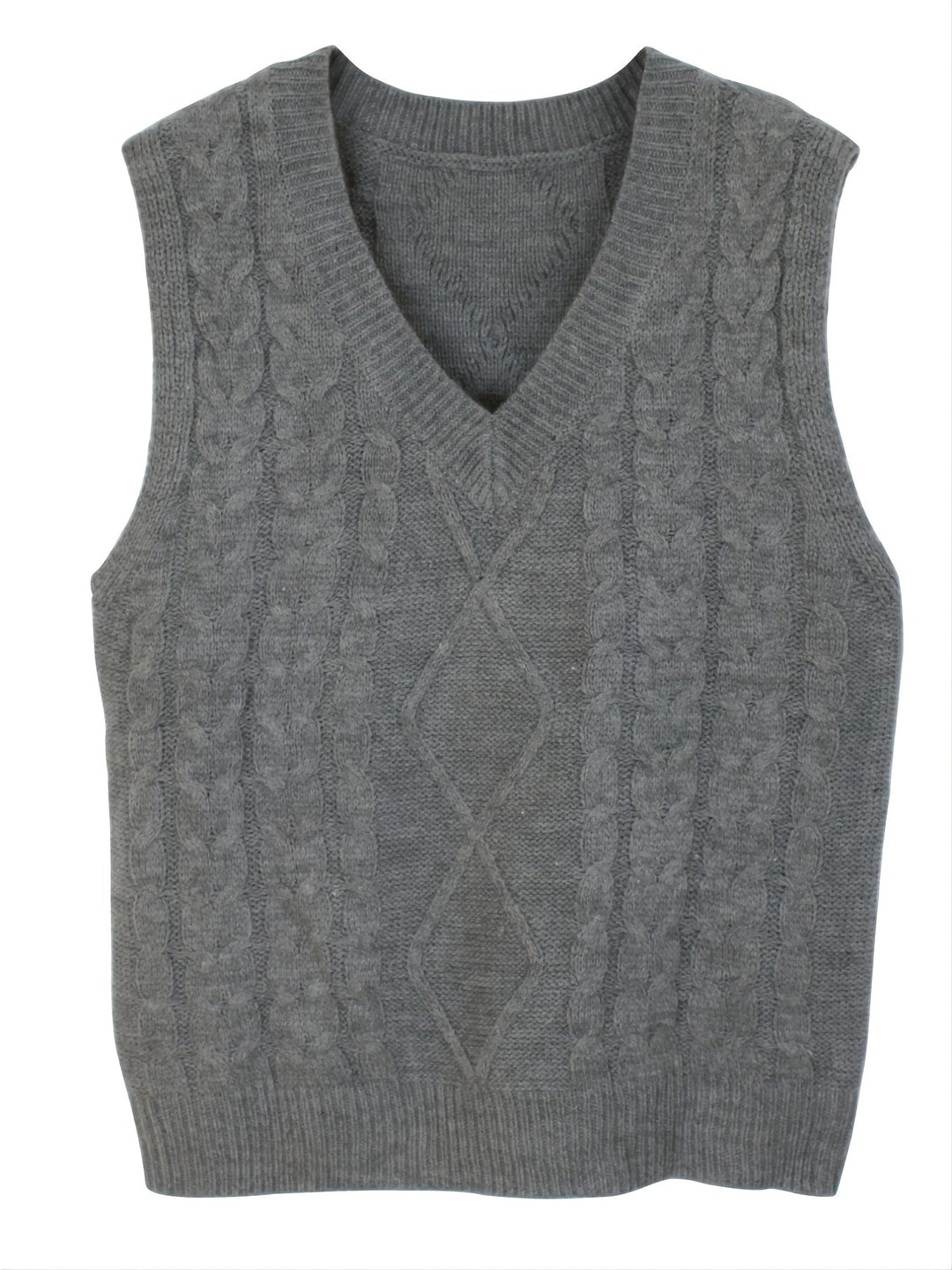 Cora | Cozy Cable Knit V-Neck Sweater Vest