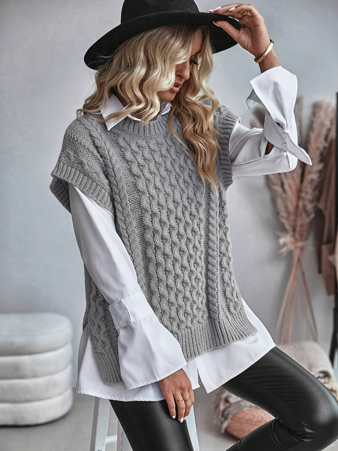 Bridget | Cozy Cable Knit Sweater Vest